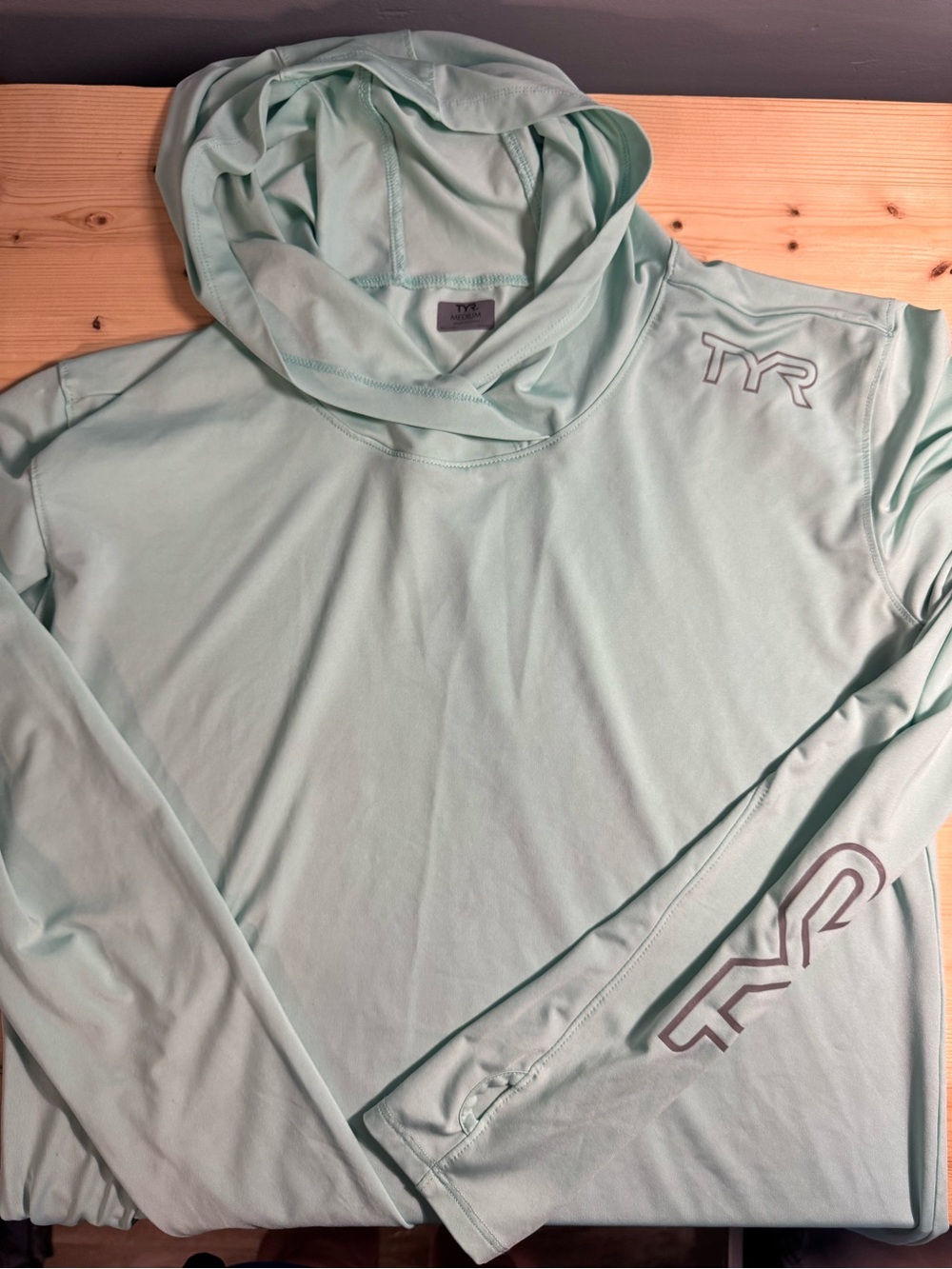 TYR Mint Hooded Long-Sleeve Swim Top